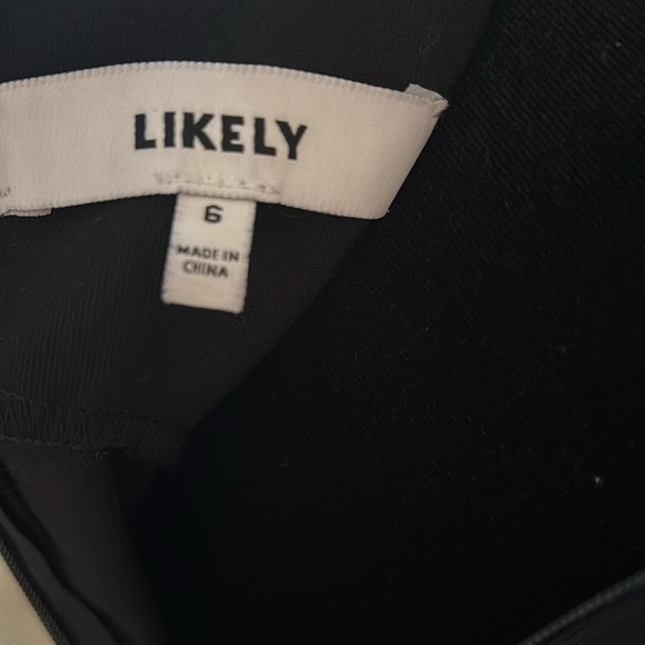 Likely High Neck Front Slit Form Fitting Black Dress 0102 - Picture 8 of 10